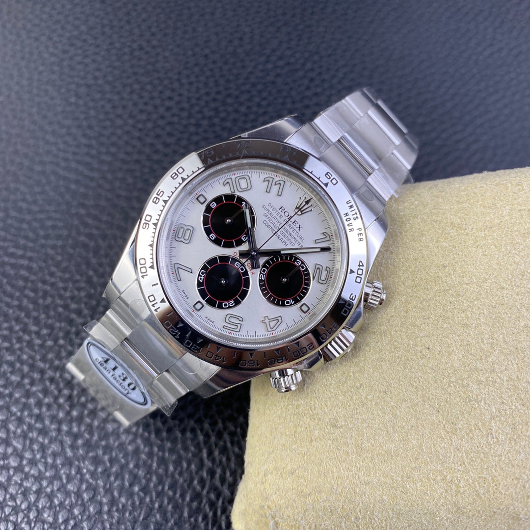 Daytona acciaio quadrane bianco crono neri