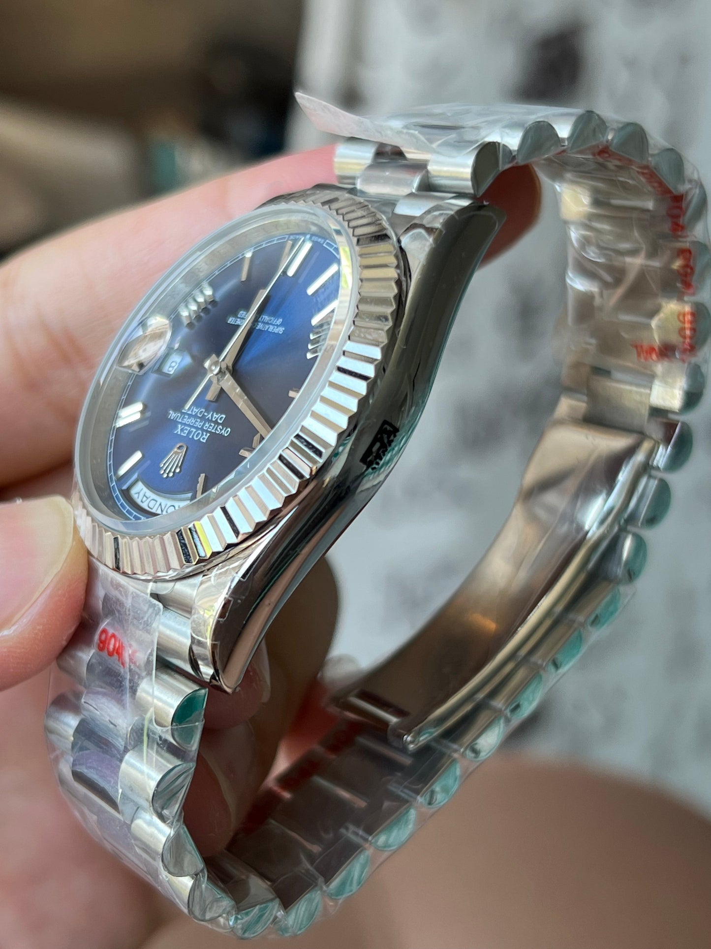 Day-Date quadrante blu