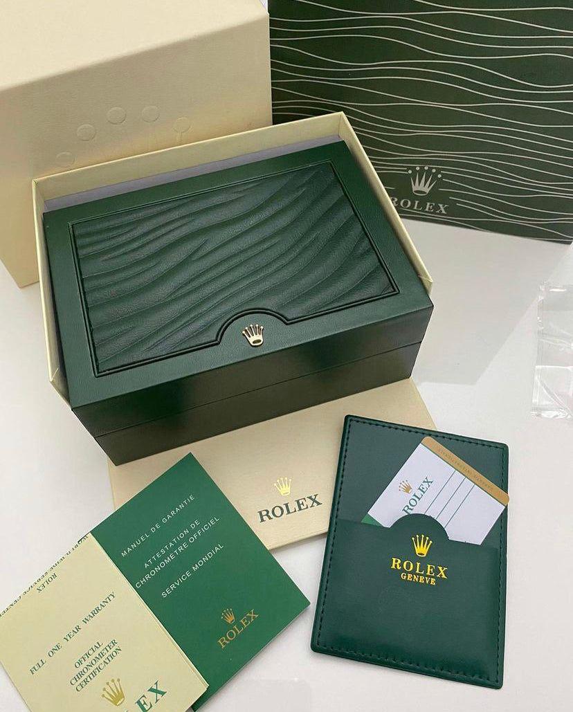 Box completo di card e certificazioni Rolex